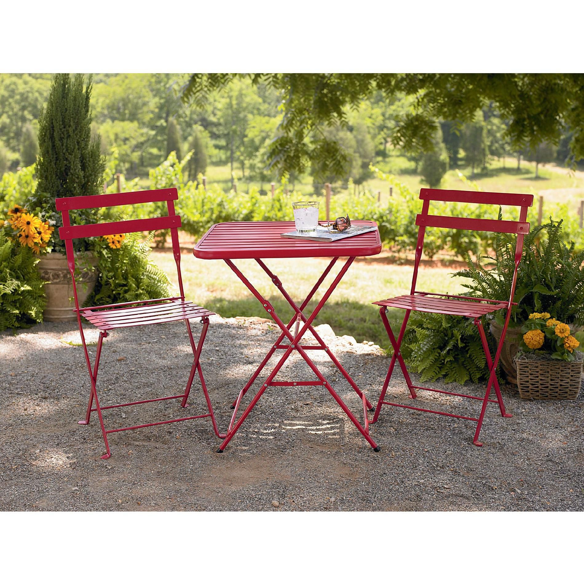 Garden Oasis French Bistro Style Steel Table -  Red at Kmart.com