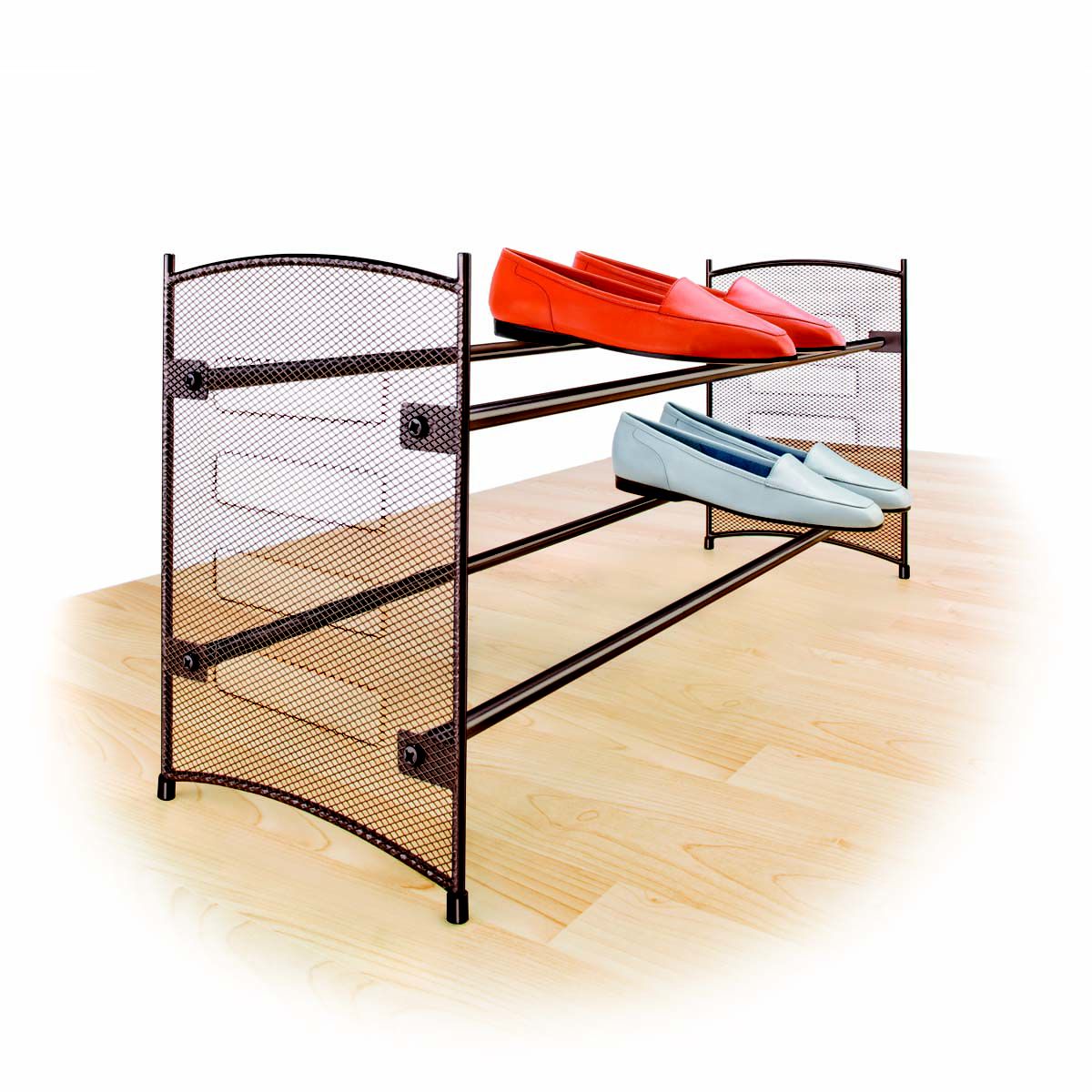 Lynk&reg; Expandabe/Stackable Shoe Rack-Mesh Sided (Bronze) at Kmart.com