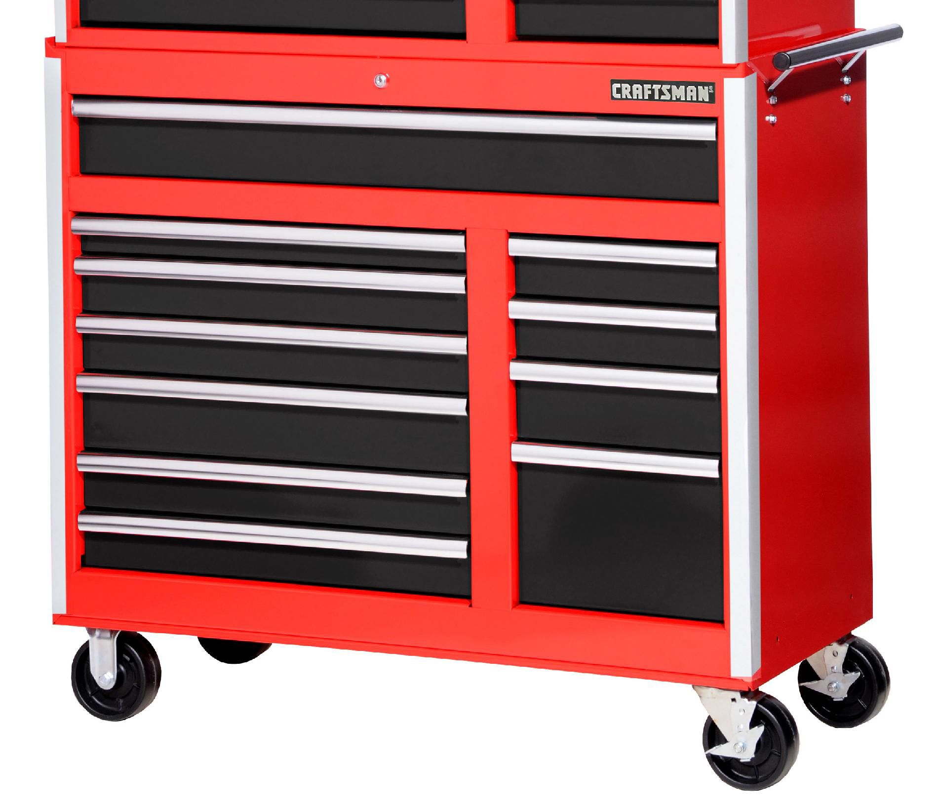 Craftsman 42 11-Drawer Ball Bearing Slides Roller Cabinet Red&Black