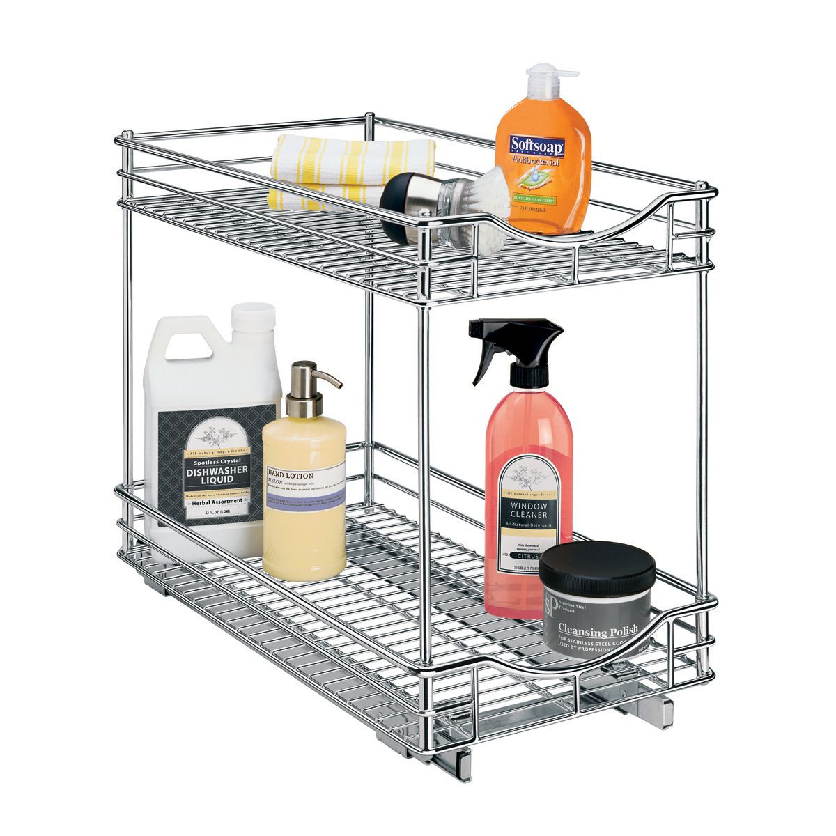Lynk Professional Two Tier Roll Out Double Drawer in Chrome