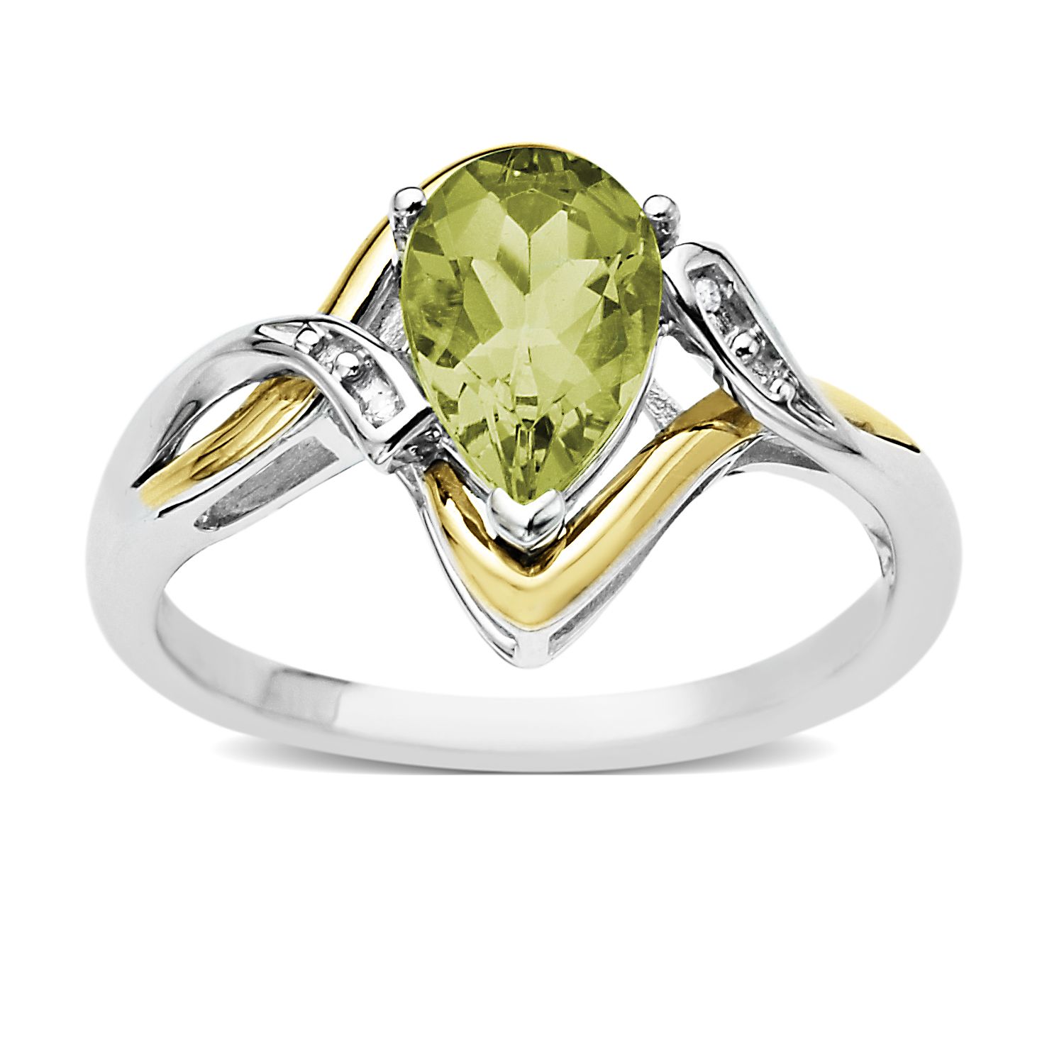 Peridot and Diamond Accent Ring at mygofer.com