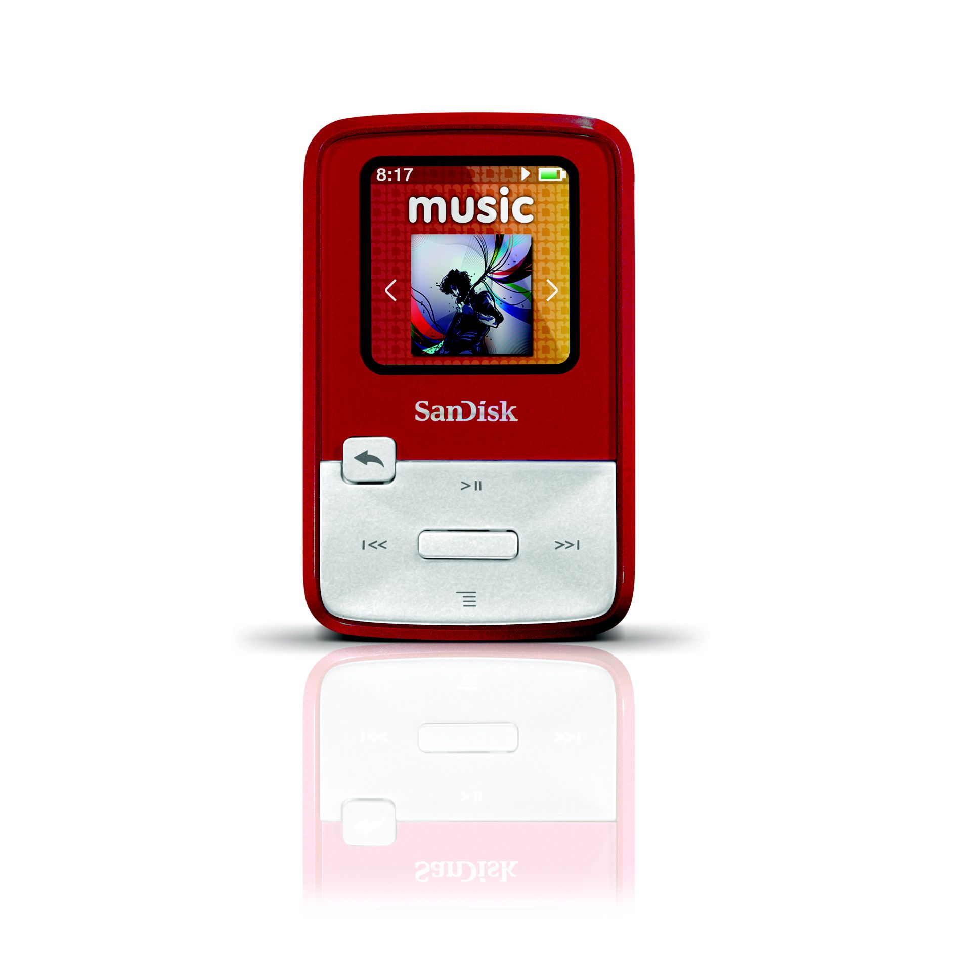 SanDisk SANSA Clip Zip MP3 Player, 4GB Red