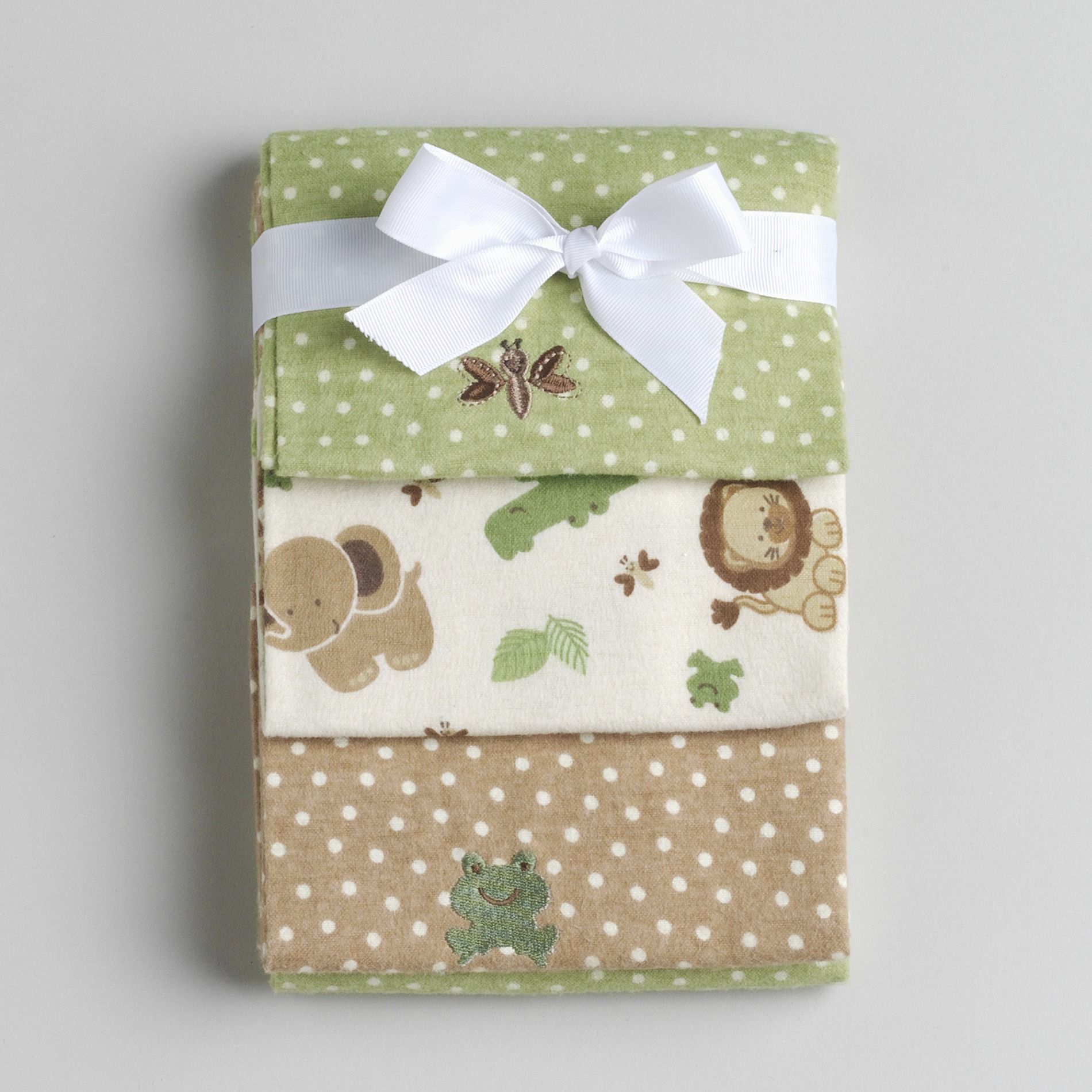 Newborn Boys Safari Baby Flannel Receiving Blankets