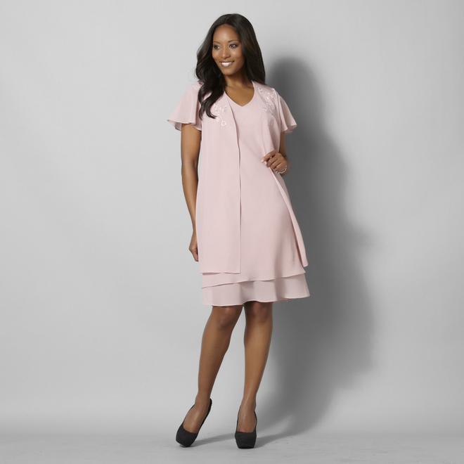 Women's Embroidered Overlay Dress