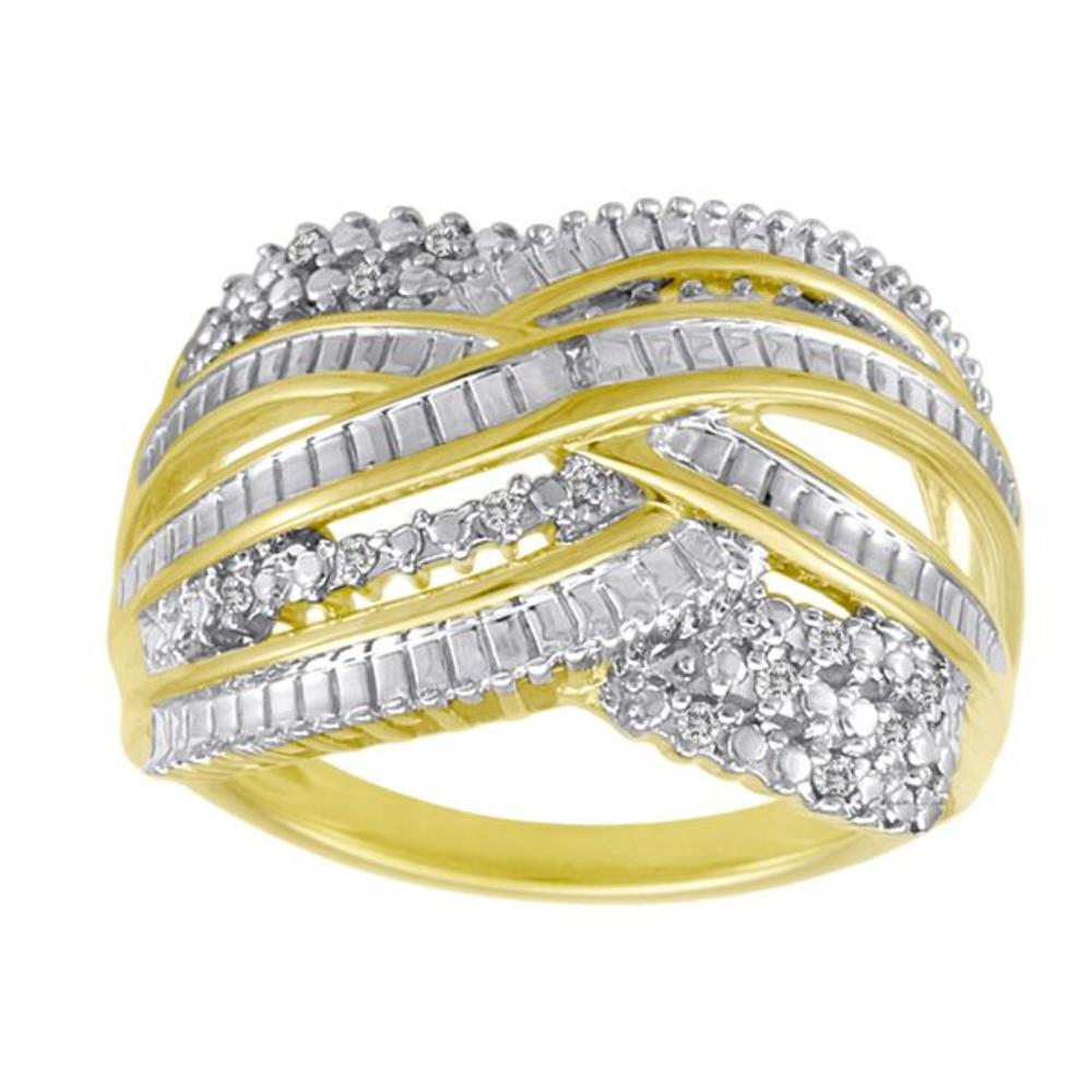 1/10 cttw Diamond Weave Ring in 18K Gold over Silver
