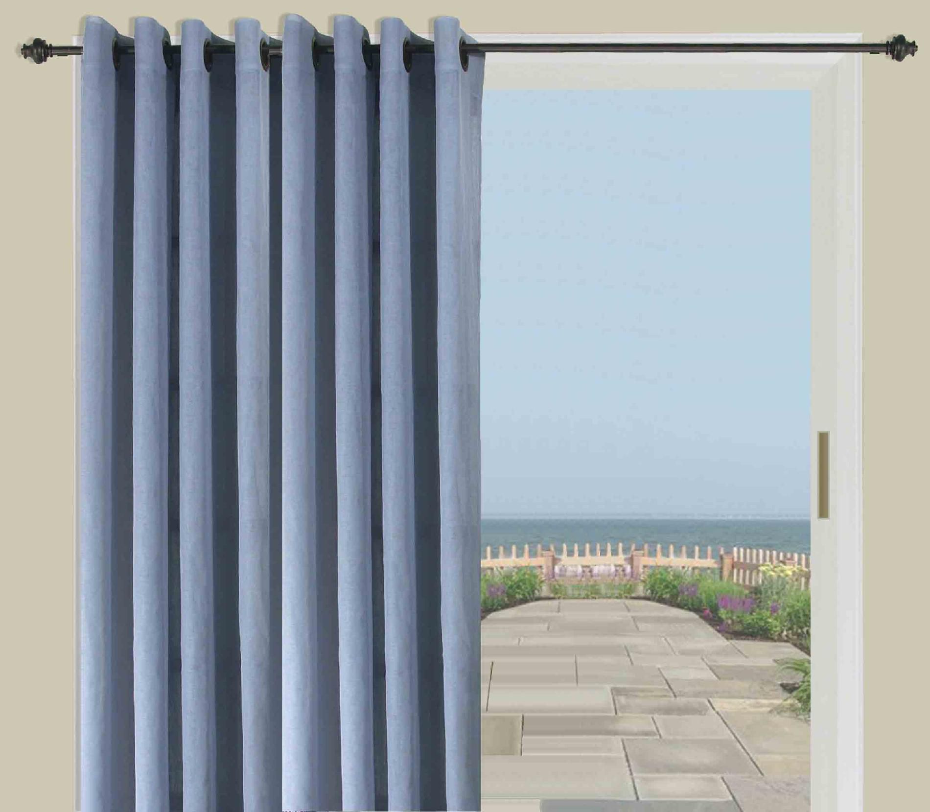 Bal Harbour semi-sheer grommet patio panel with wand