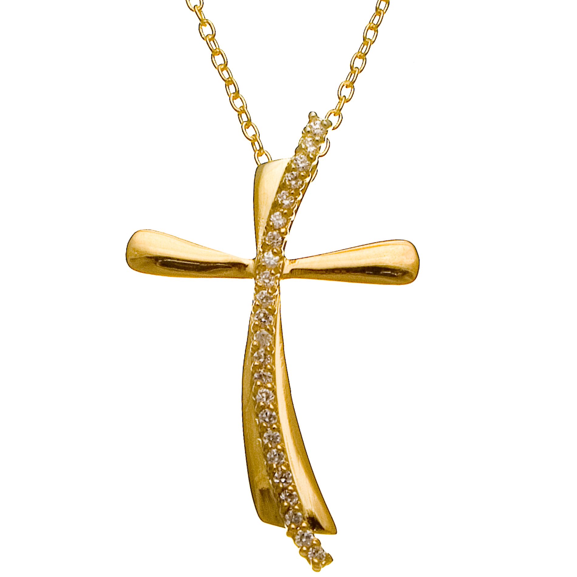 Sofia by Sofia Vergara Ladies Yellow Gold Plated Cubic Zirconia Cross at Kmart.com