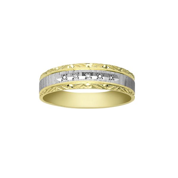Mens Diamond Accent Ring in 10K Two Tone Gold