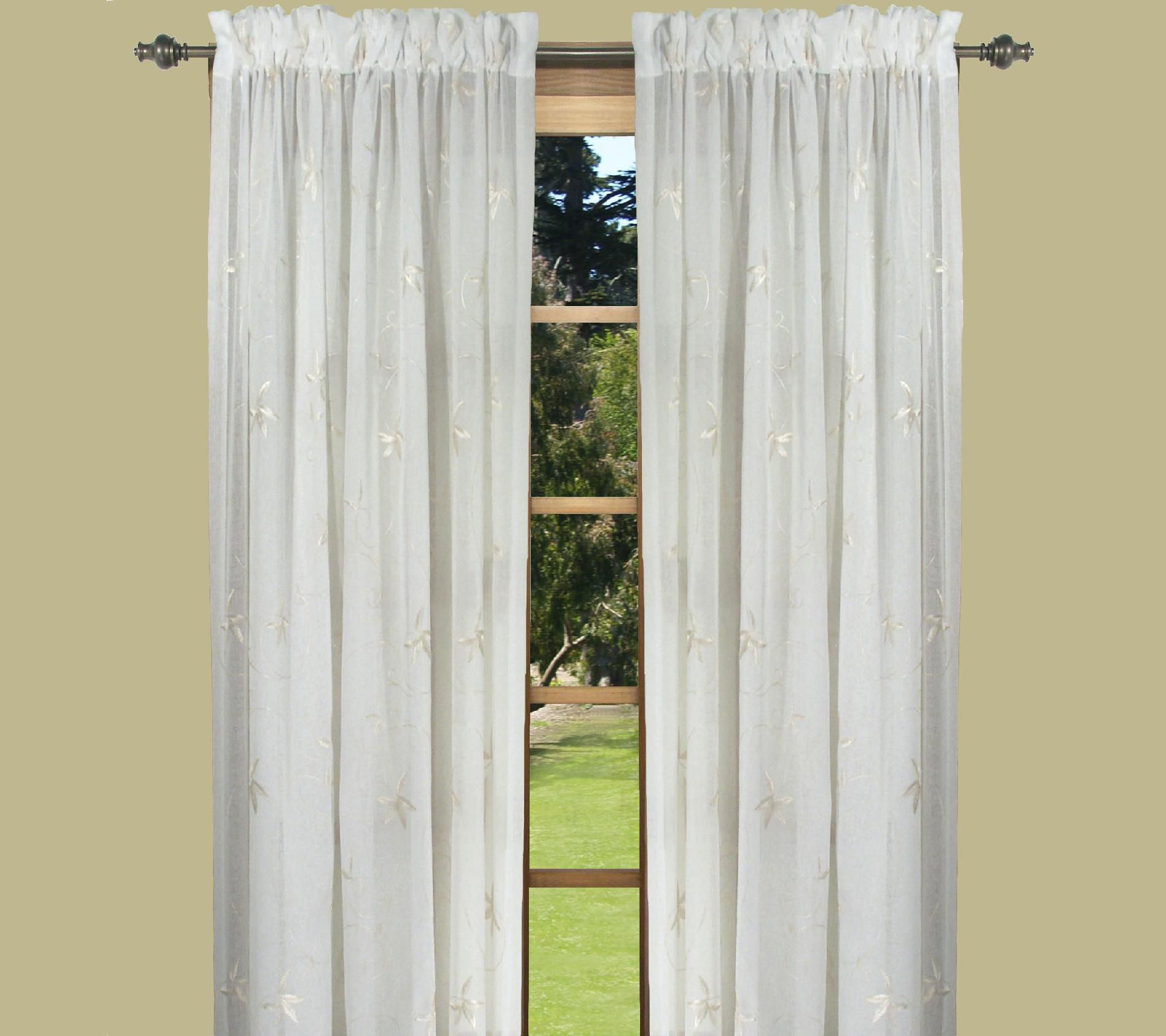Ricardo Trading Zurich Embroidered Sheer Panel - Ivory at Kmart.com