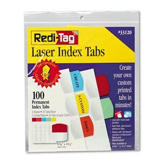 Redi-Tag RTG33120 Printable Laser Index Tabs