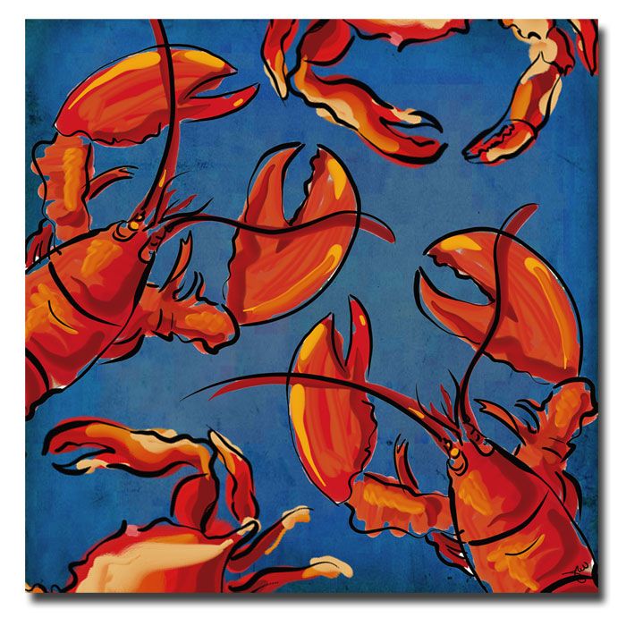 Trademark Art "Crab and Lobster" Canvas Art by Working Girls Design