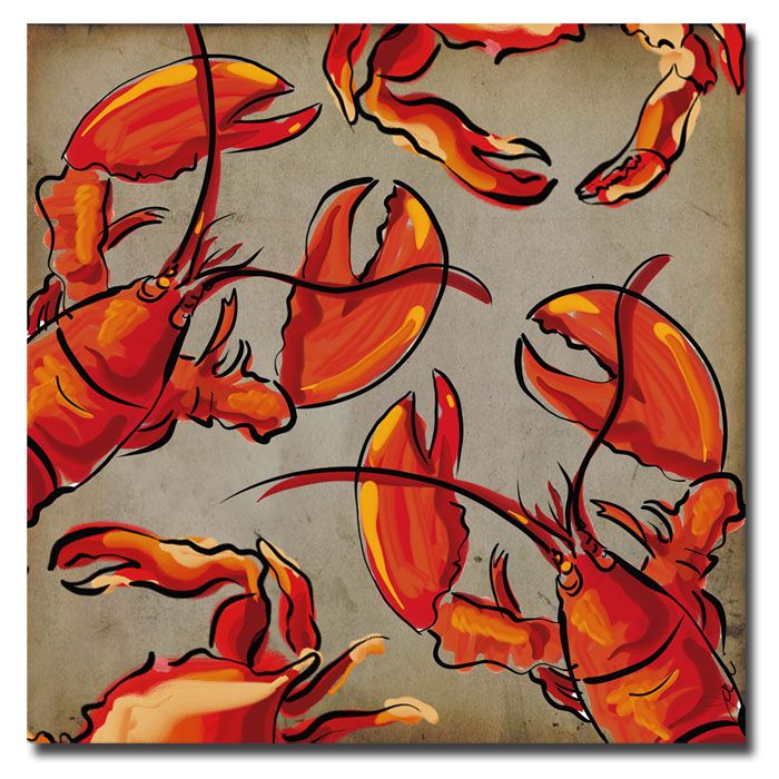 Trademark Art "Crab and Lobster II" Canvas Art by Working Girls Design