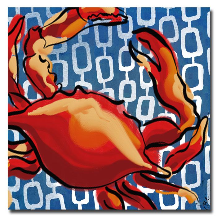 Trademark Art "Crab" Canvas Art by Working Girls Design