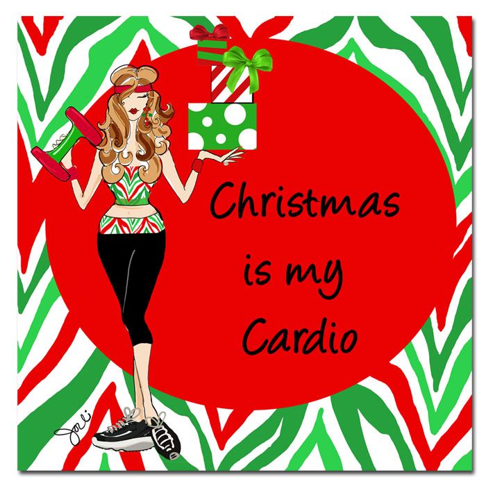 Trademark Art "Christmas Cardio" Canvas Art by Working Girls Design