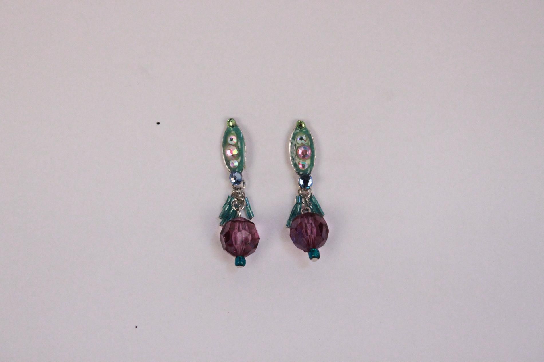 Aris by Treska Women&#8217;s Drop Earrings Purple Ball
