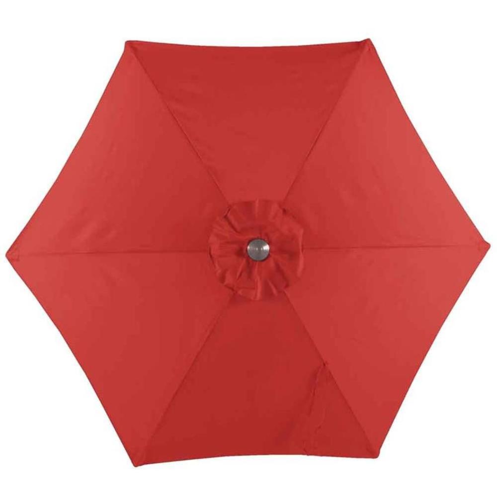 7.5 ft. Wind Protected Market Umbrella, Red Polyester Canopy with Black Powdercoated Frame
