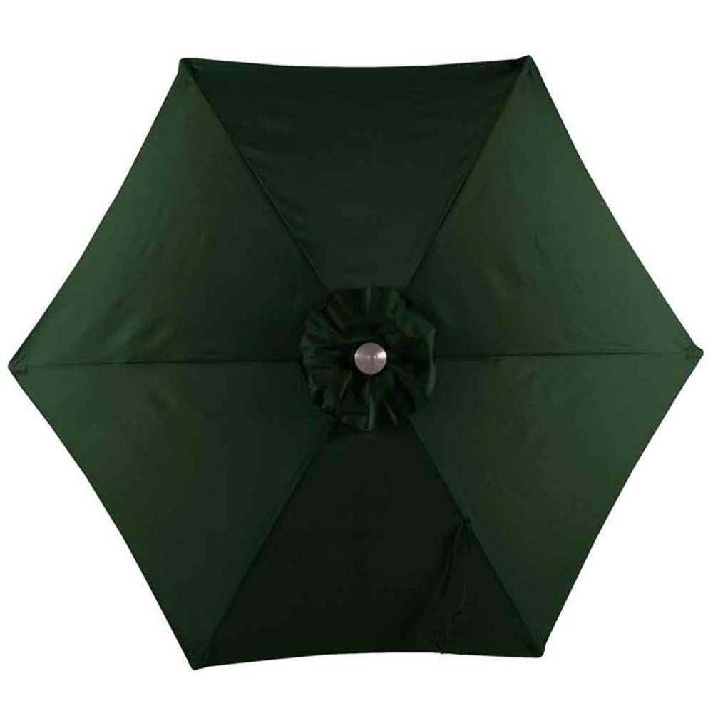 7.5 ft Wind Protected Market Umbrella. Hunter Green Olefin Canopy with Bronze Powderdcoated Frame