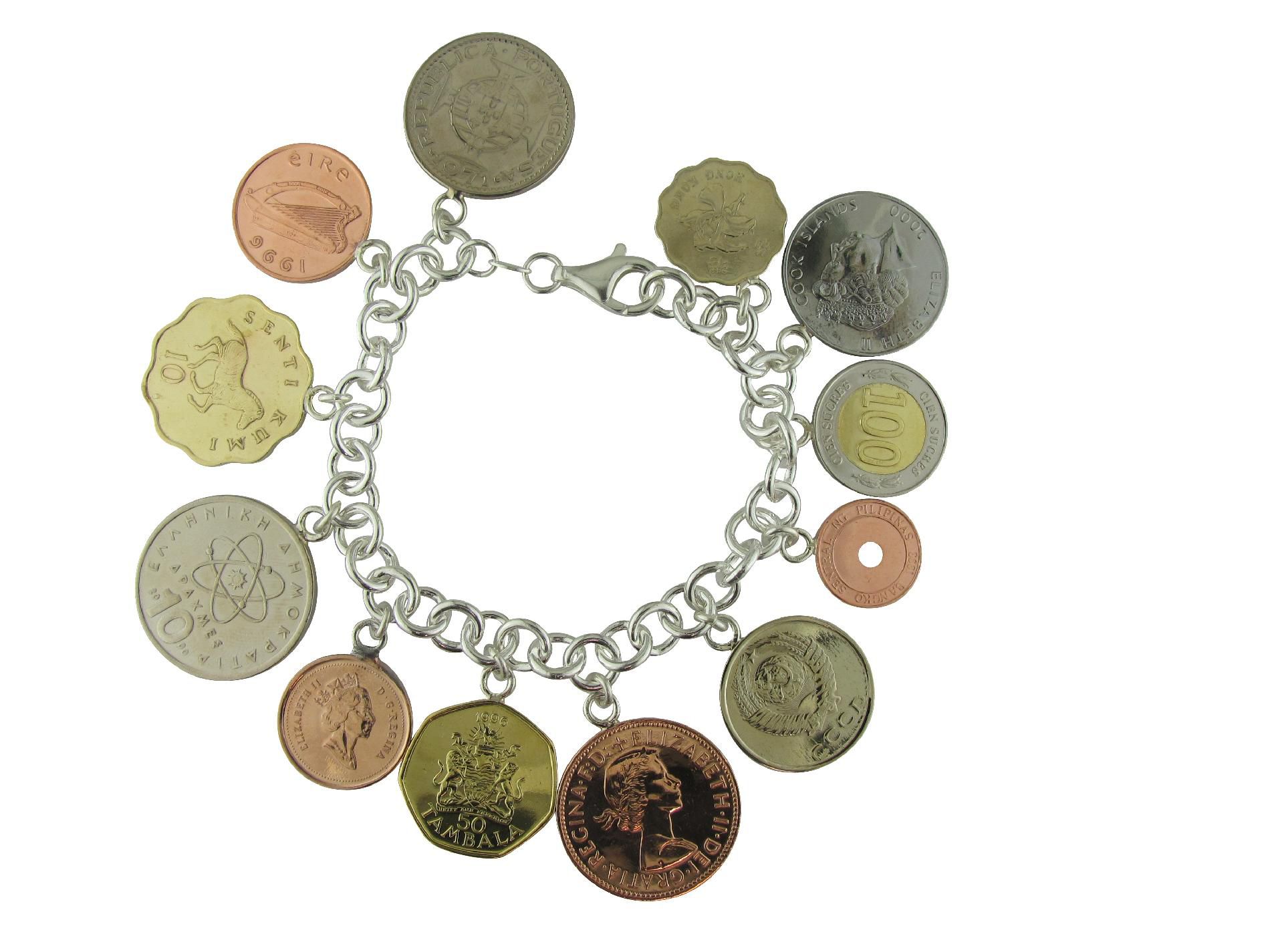 Coins of the World Bracelet in 10K Gold