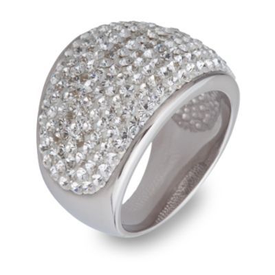 Stainless Steel Clear Crystal Dome Ring at Kmart.com