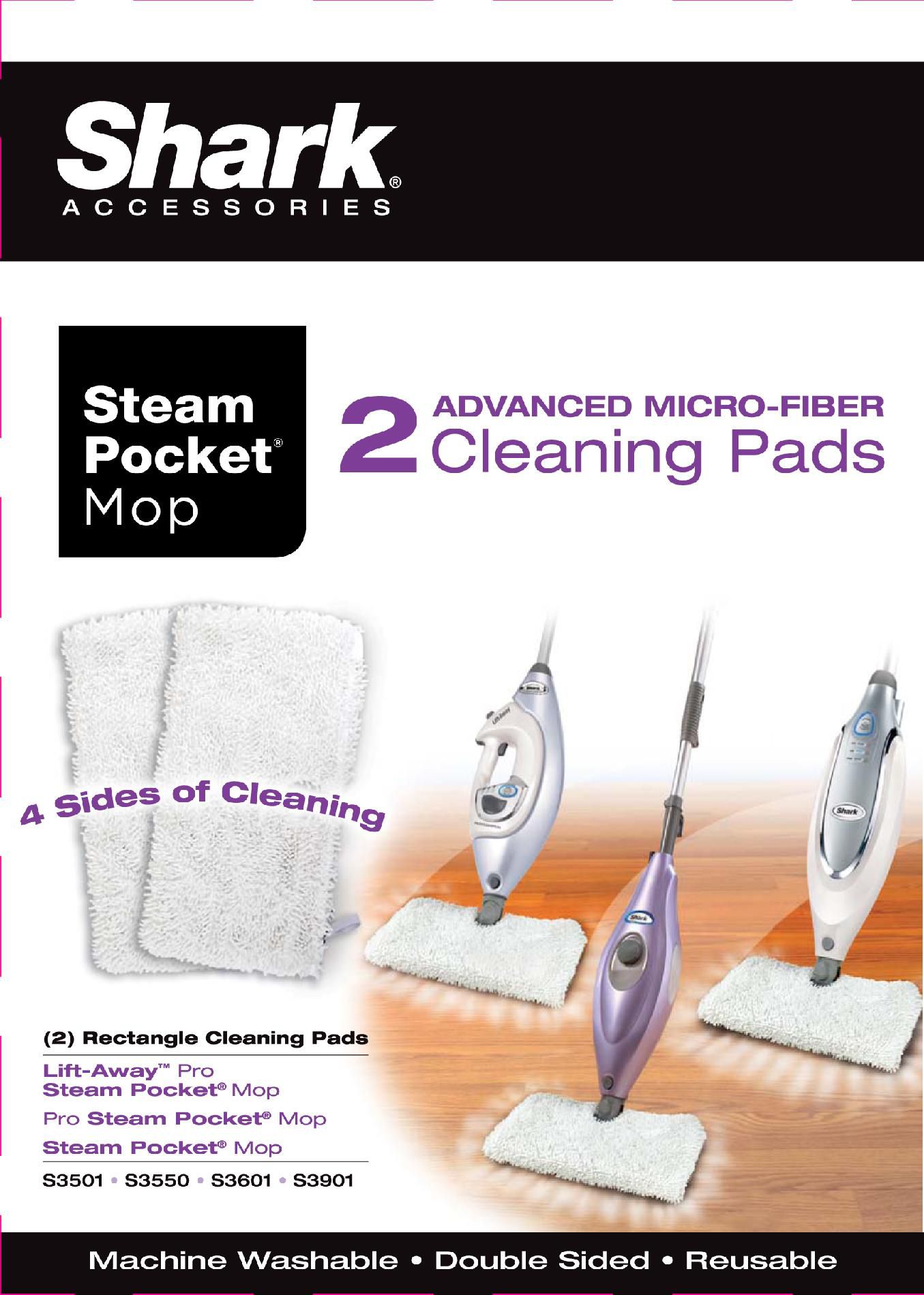 Shark XT3601 Cleaning Pads for Steam Pocket Mop 2 Pack
