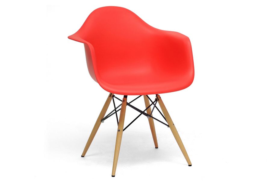 Baxton Pascal Red plastic Mid-Century Modern Shell Chair (Set of 2) at Kmart.com