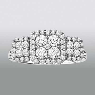 Promise Your Love 1 Cttw. Round Cut Diamonds Engagement Ring Sterling Silver at Kmart.com