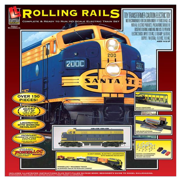 Lifelike Trains HO Scale Train Set Rolling Rails Diesel Freight with