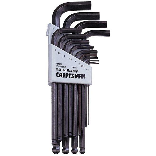 Craftsman 46755 13pc Hex Key Set, Ball End Metric Sears Outlet