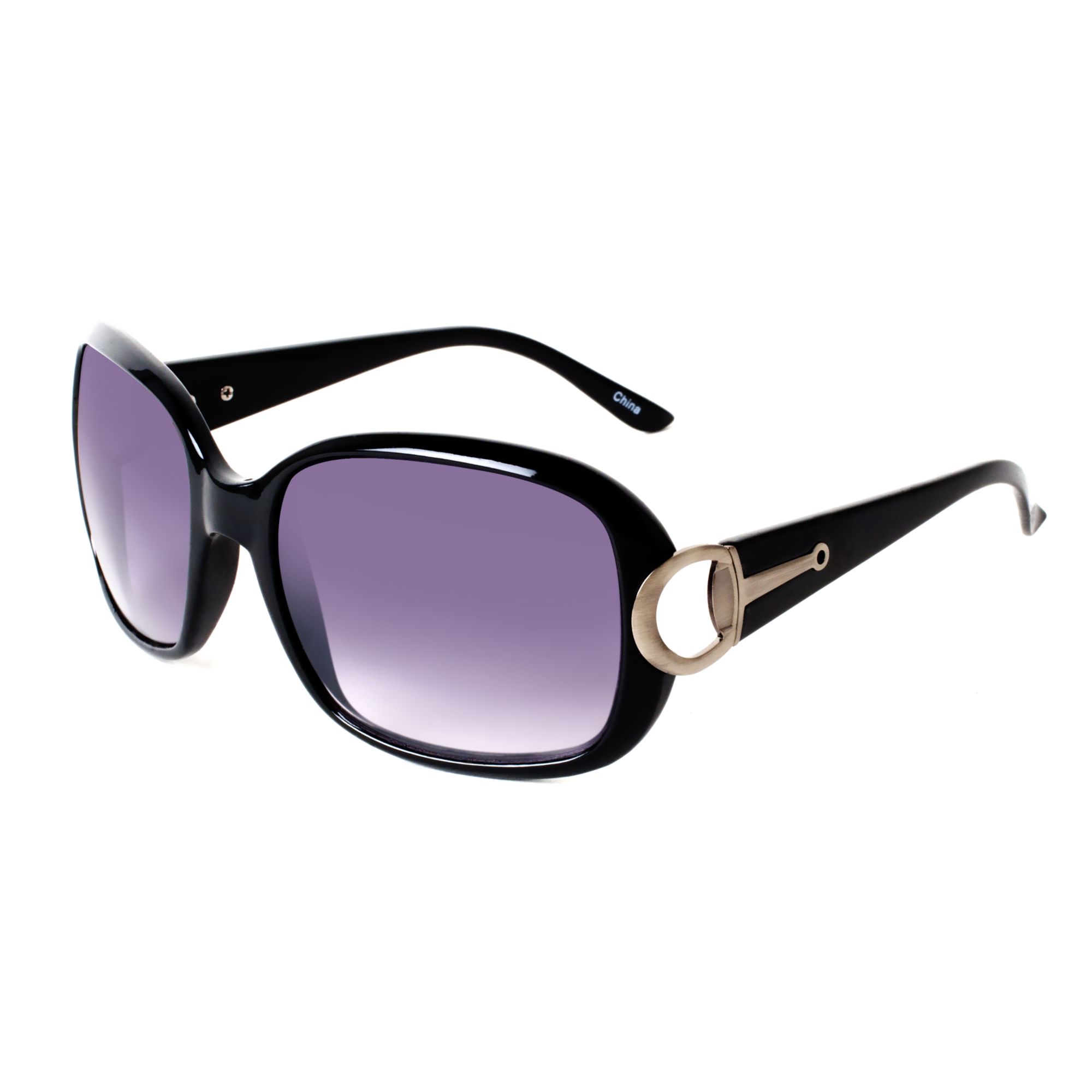 Studio S Womens Oversized Sunglasses With Metal Accent Black/Purple at Kmart.com