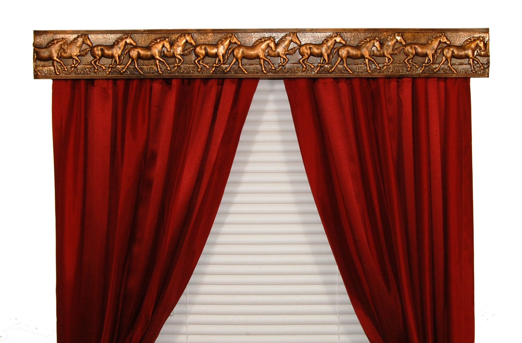 BCL Drapery Hardware, Curtain Rod Valance, Wild Horses on Handcrafted Solid Steel Frame, Antique Gold Finish, 54-Inch at Sears.com