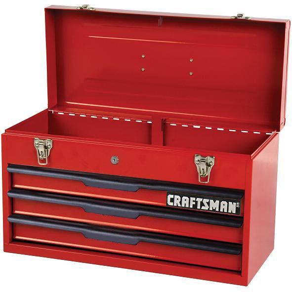 Craftsman 21 3-Drawer Ball Bearing Slides Vintage Portable Toolbox Red