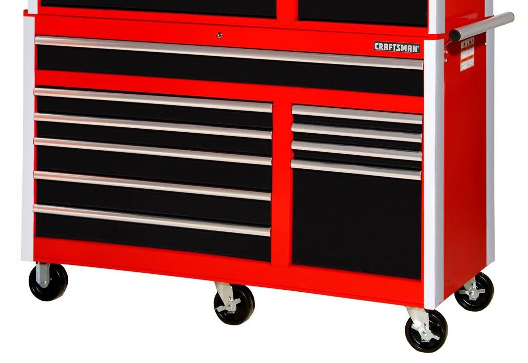 Craftsman 56 10-Drawer Ball Bearing Slides Roller Cabinet Red&Black