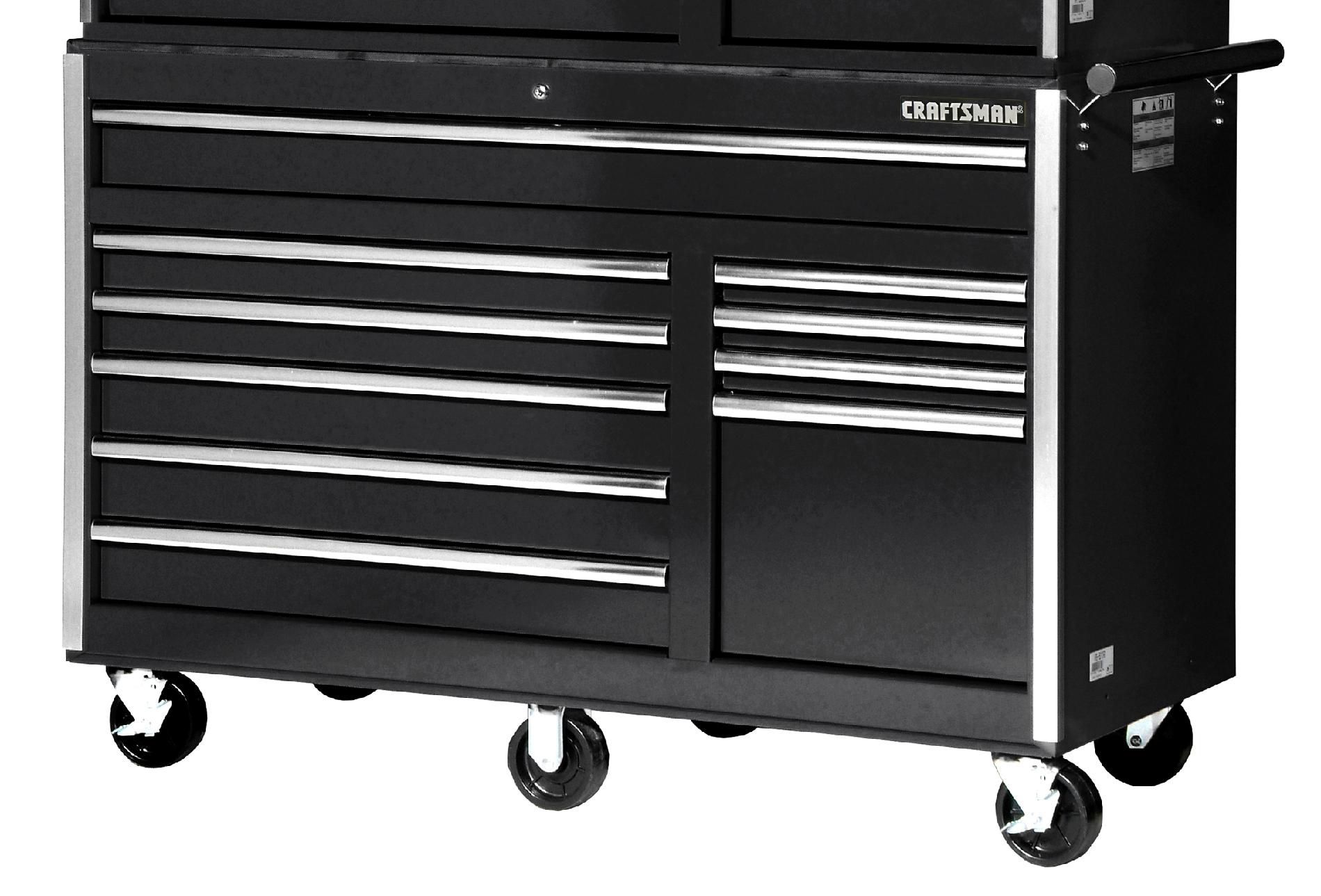 Craftsman 56 10-Drawer Ball Bearing Slides Roller Cabinet Black