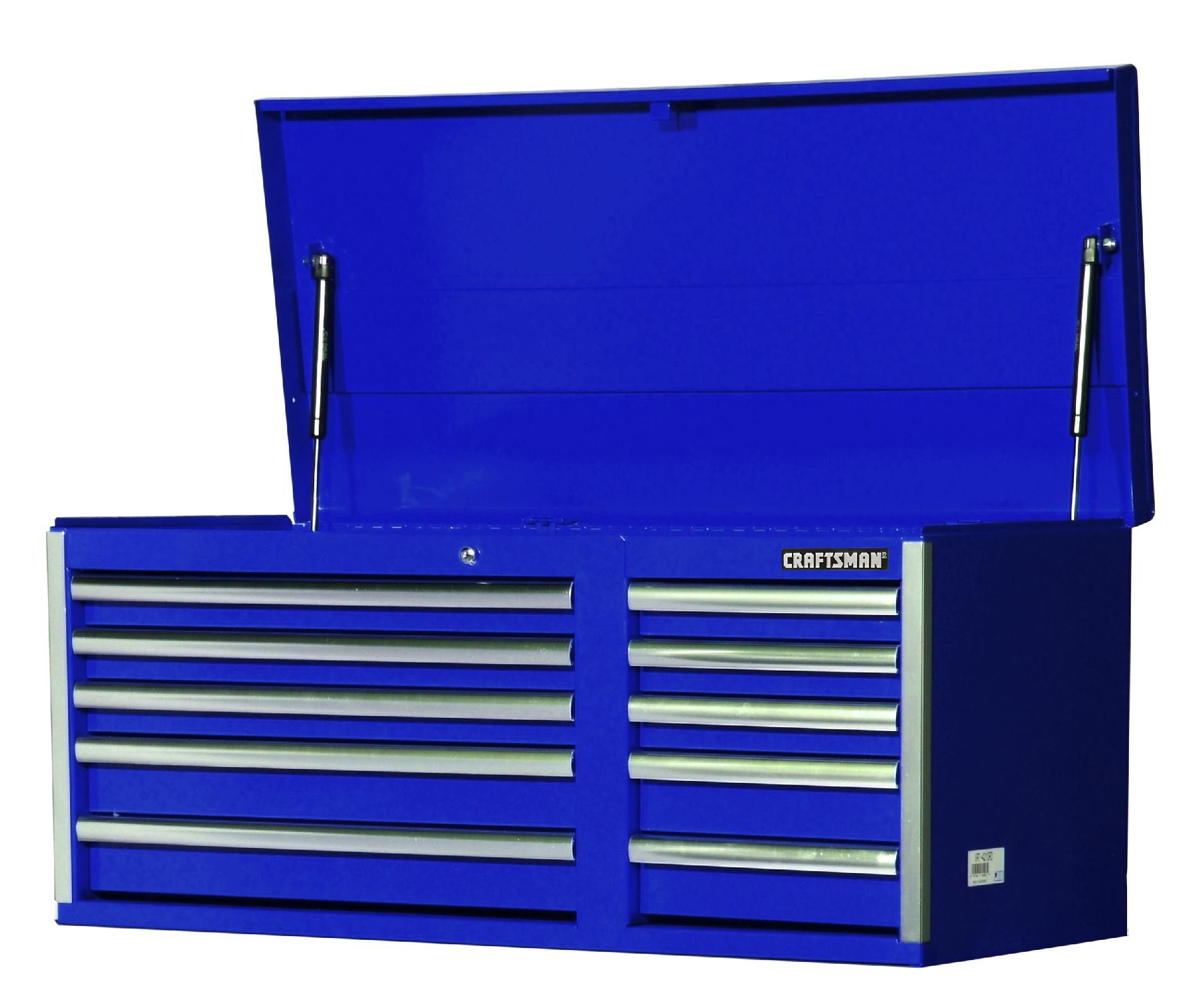 Craftsman 42 10-Drawer Ball Bearing Slides Top Chest Blue
