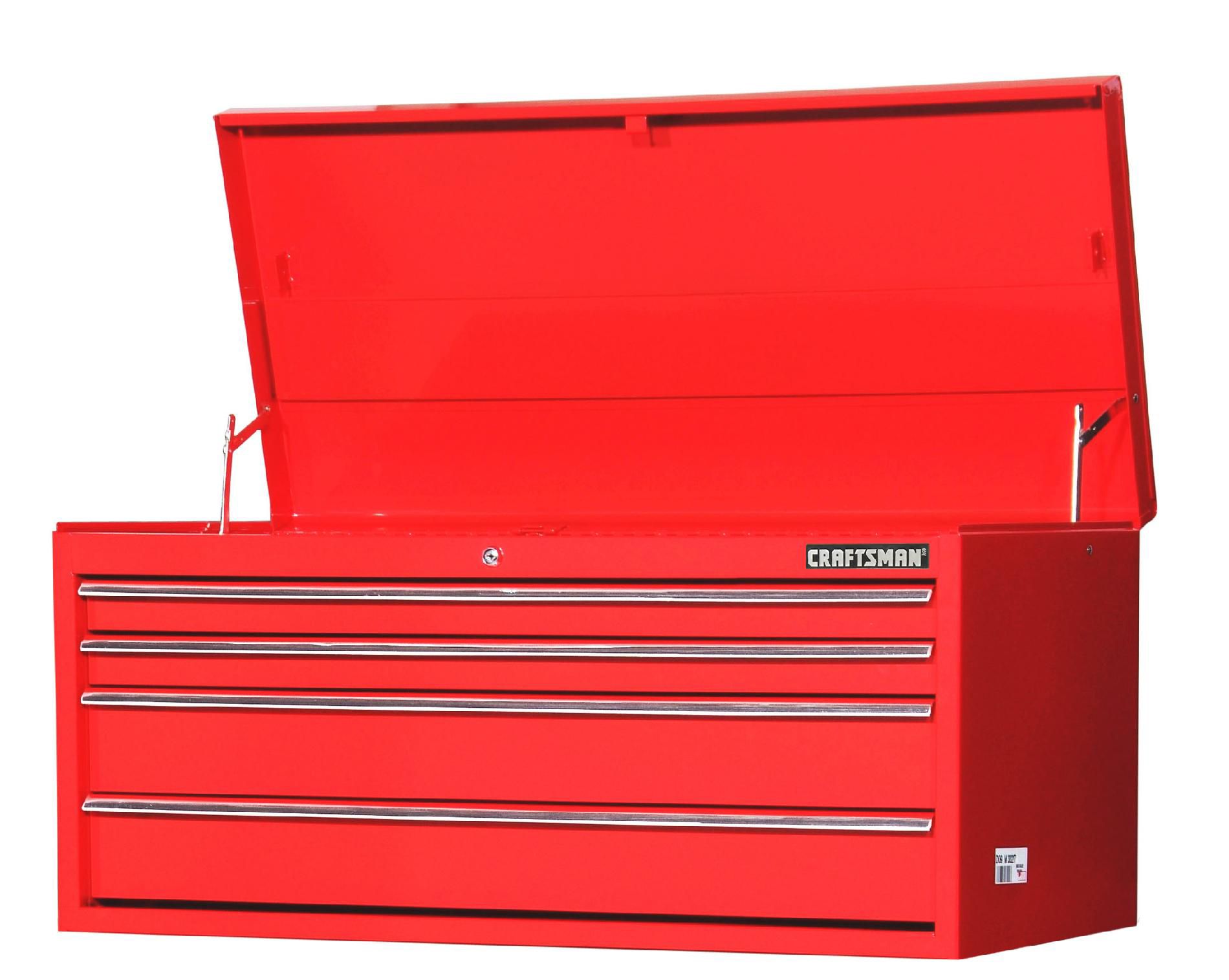 Craftsman 42 4-Drawer Ball Bearing Slides Top Chest Red