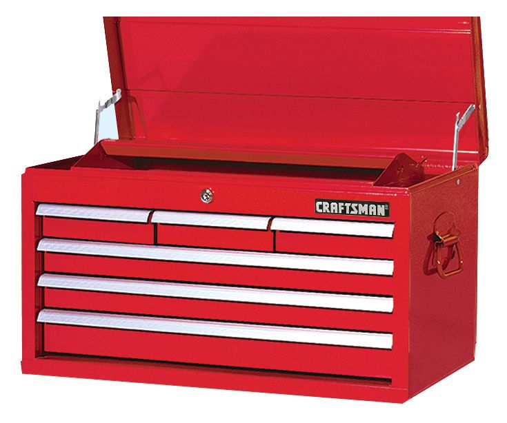 Craftsman 27 6-Drawer Ball Bearing Slides Top Chest Red