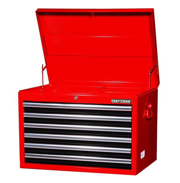 Craftsman 27 6-Drawer Ball Bearing Slides Top Chest Red&Black