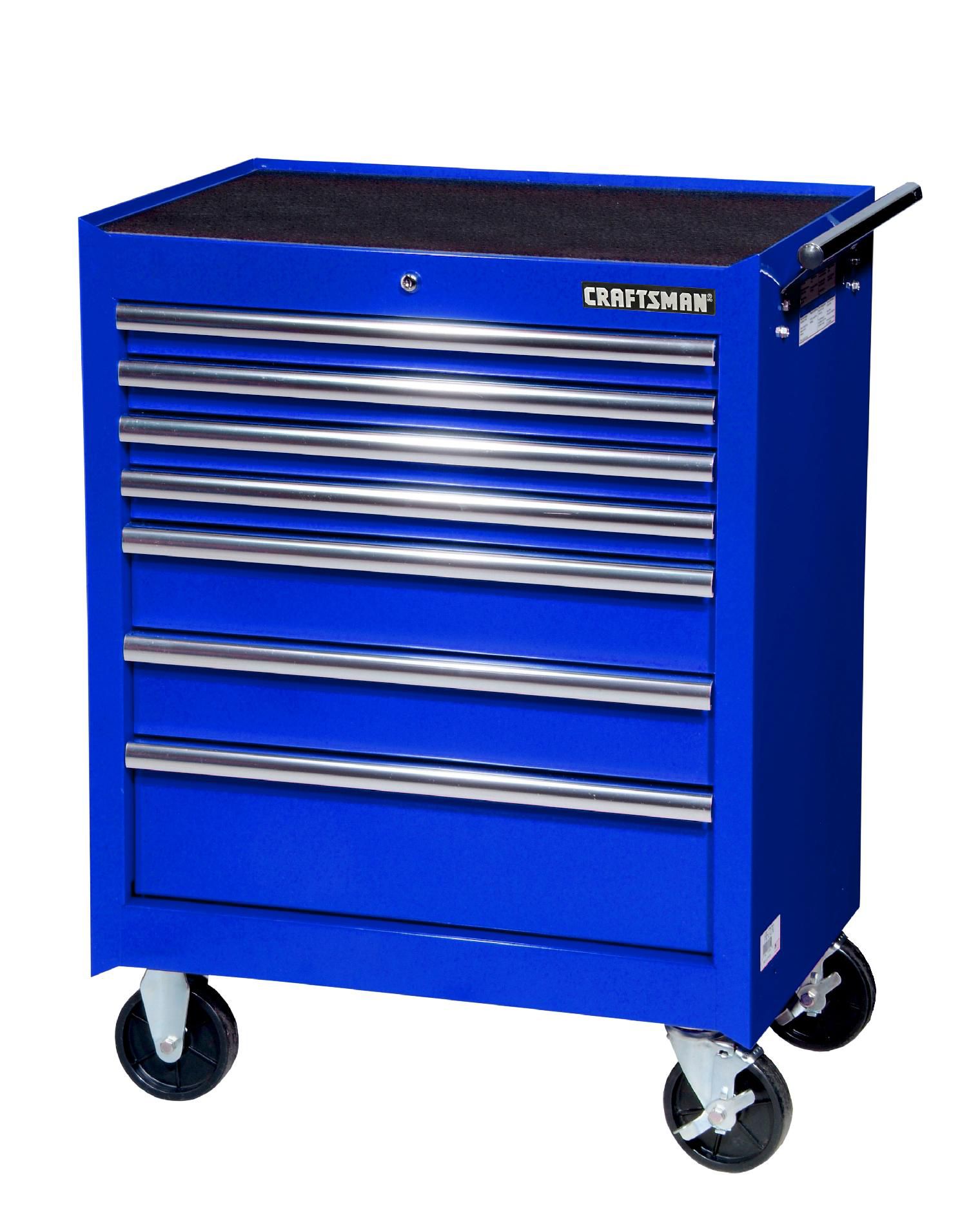 Craftsman 27 7-Drawer Ball Bearing Slides Roller Cabinet Blue