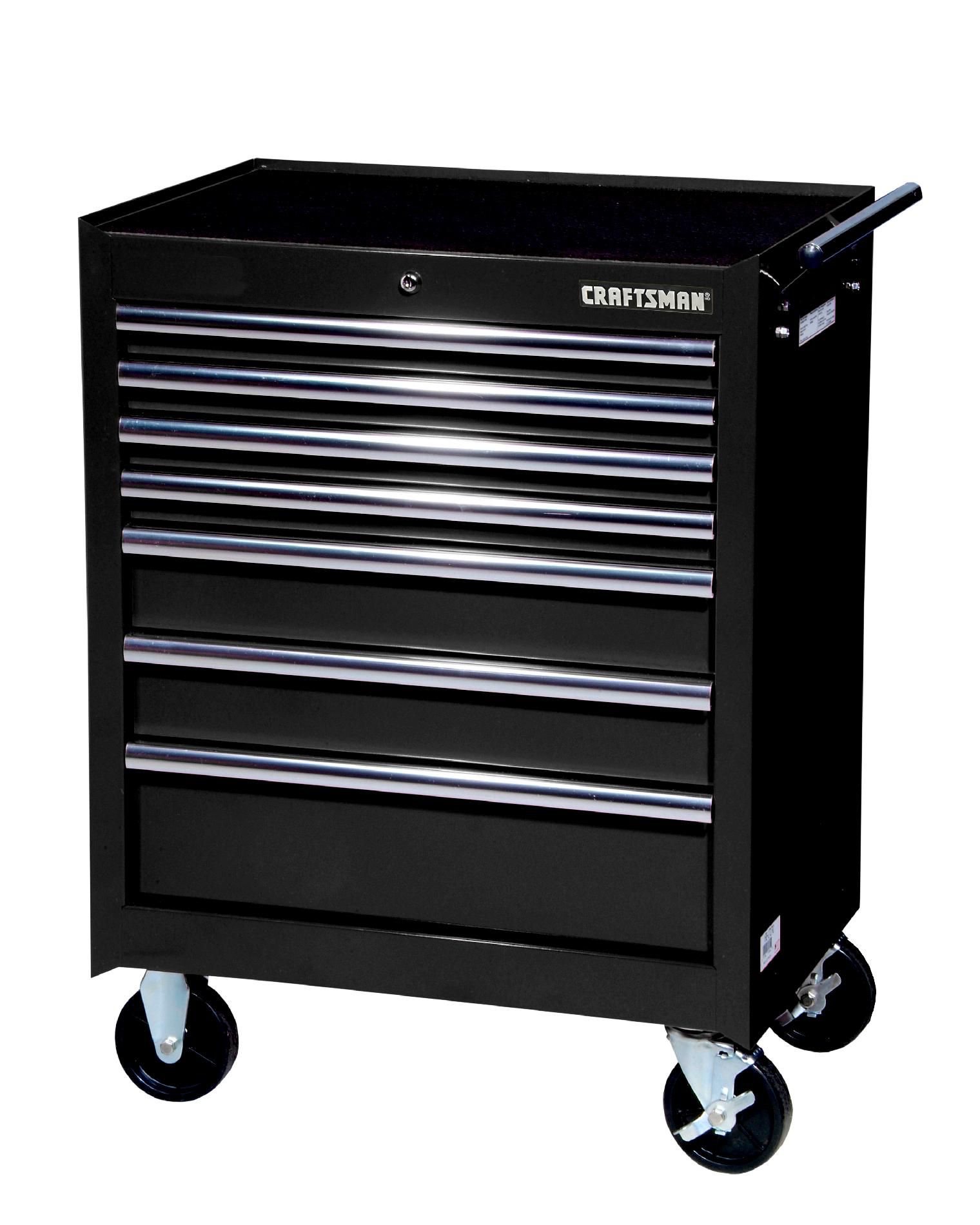 Craftsman 27 7-Drawer Ball Bearing Slides Roller Cabinet Black