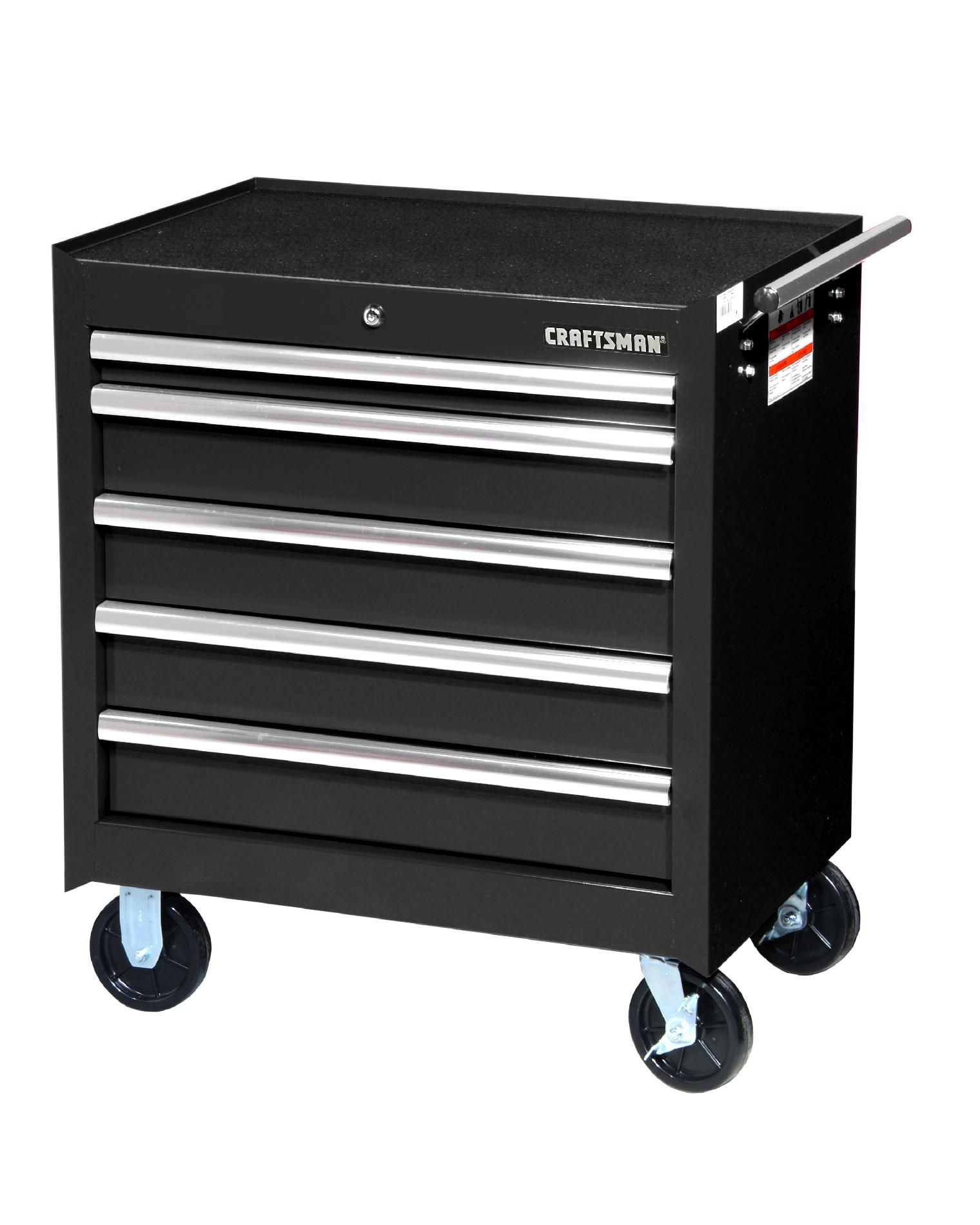 Craftsman 27 5-Drawer Ball Bearing Slides Roller Cabinet Black