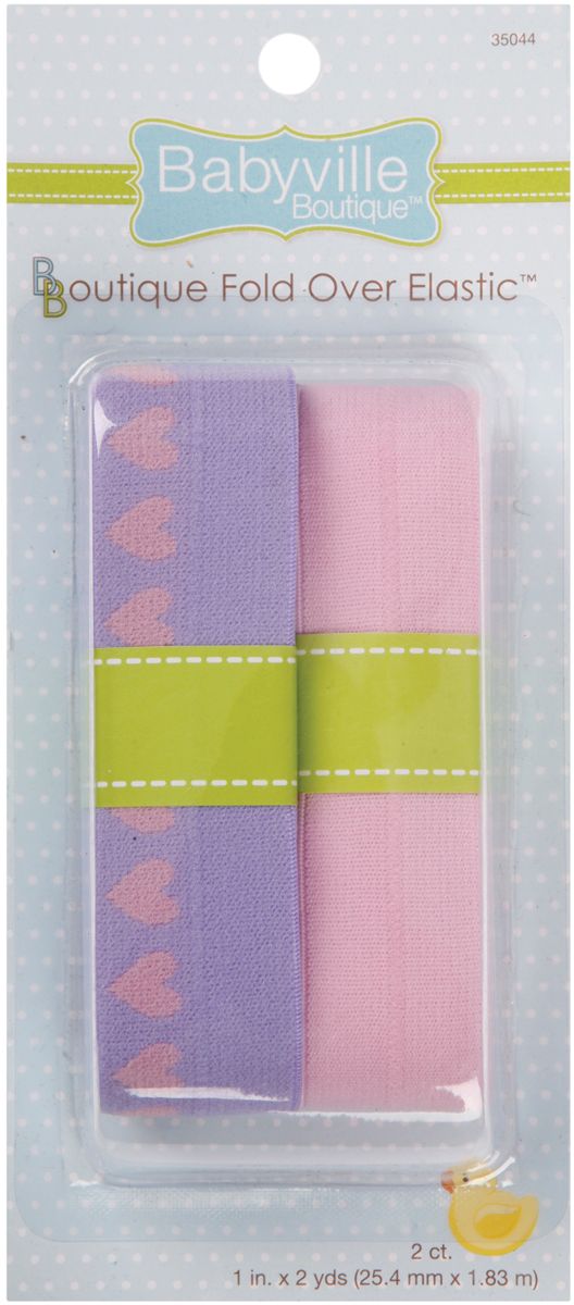 Dritz Babyville Boutique Fold Over Elastic, Lavender Hearts & Pink at Kmart.com