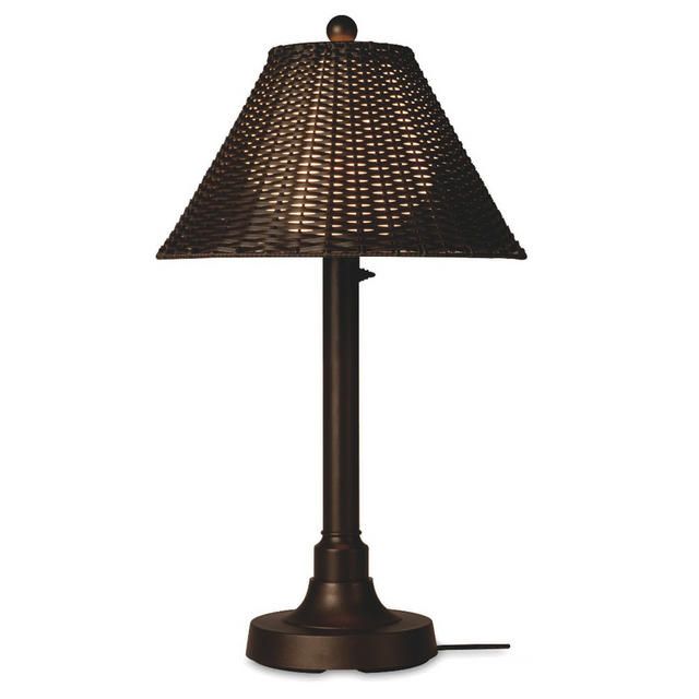 Patio Living Concepts Bronze Tahiti 34 inch Table Lamp with Walnut wicker shade at Kmart.com