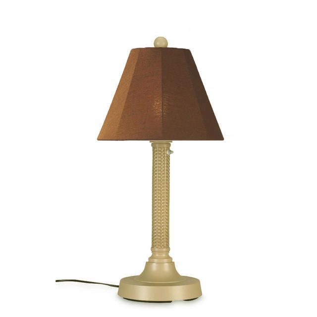 Patio Living Concepts Mohavi wicker and Bronze Bahama Weave 30 inch Table lamp with Teak Shade at Kmart.com