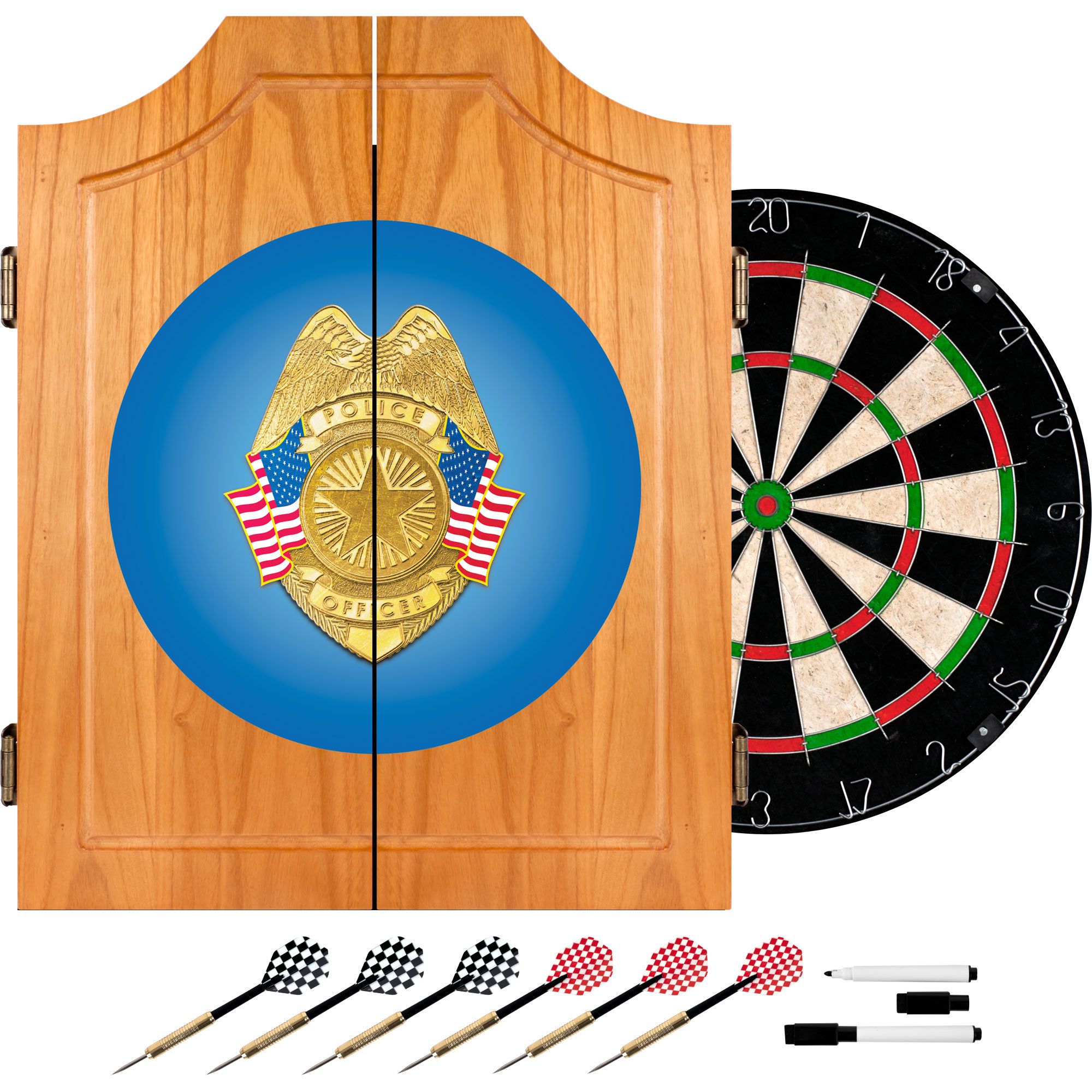 Trademark Police Officer Wood Dart Cabinet Set at Kmart.com