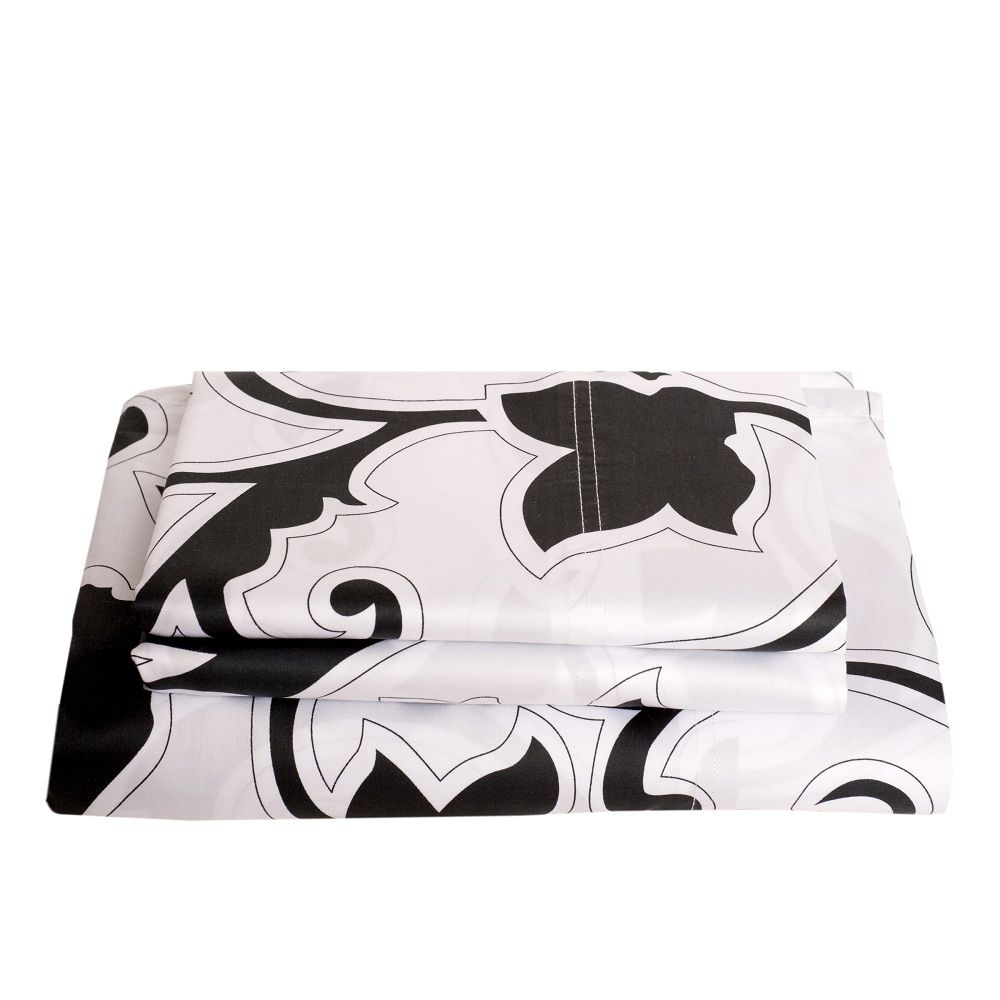 Tribeca Living Venice Leaf Print Egyptian Cotton 350 Thread Count Deep Pocket Sheet Set Cal King at Kmart.com