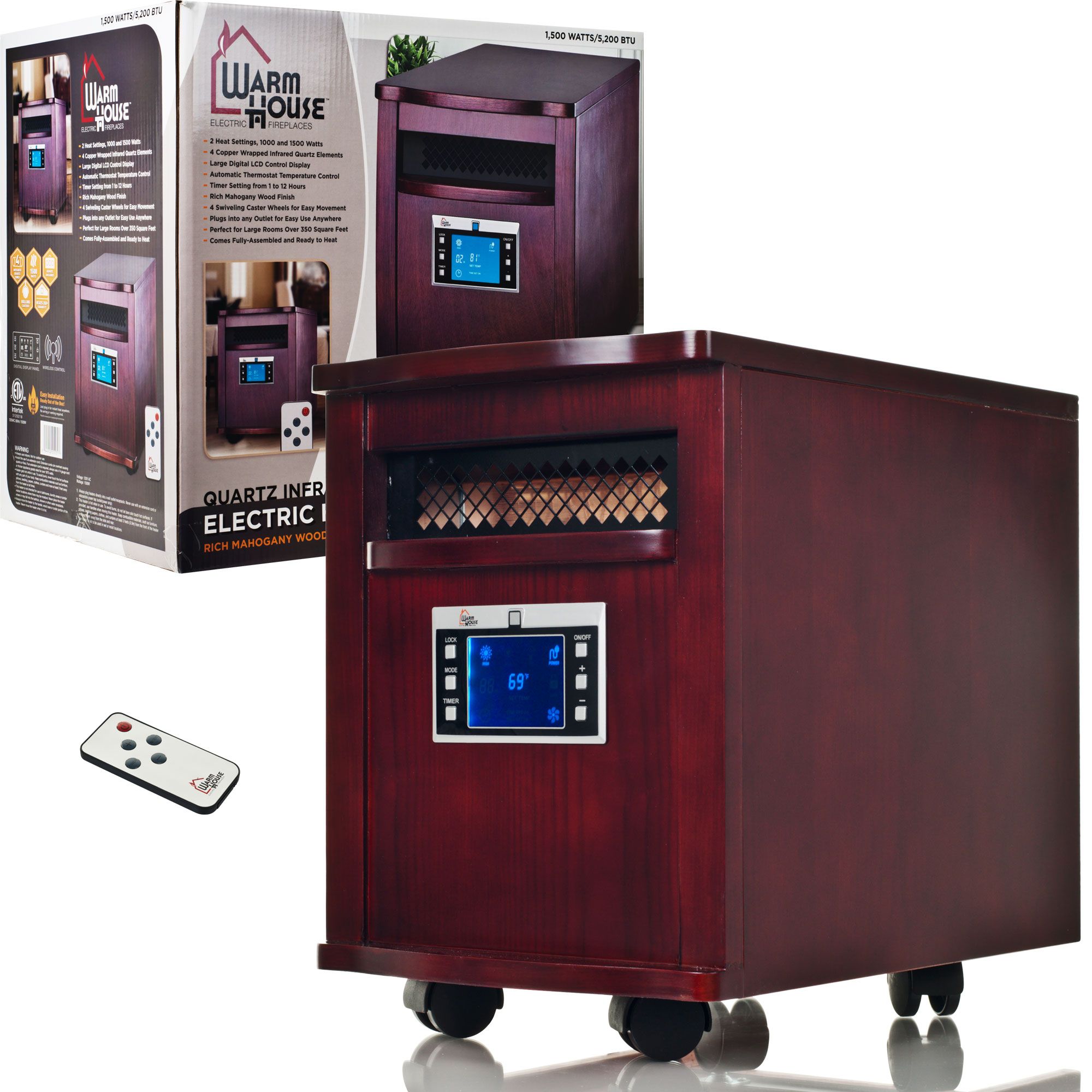 Warm House Portable Infrared Heater - Digital Readout