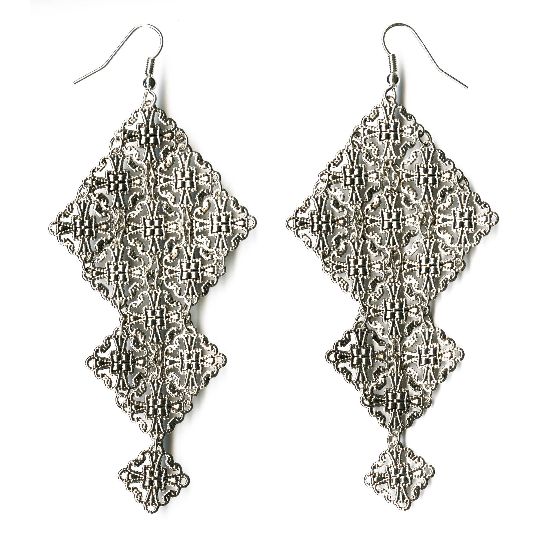 Bongo Graduated Metallic Lace Earrings Diamond at Kmart.com