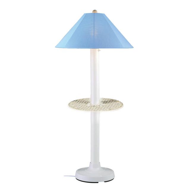 Patio Living Concepts White Catalina II 63.5 inch high Floor Lamp with Table and Sky Blue shade at Kmart.com