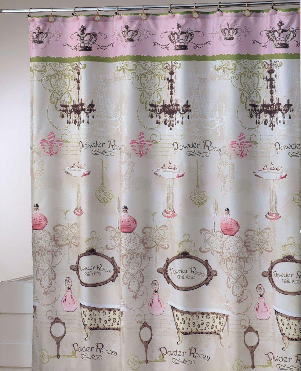 Essential Home Vintage Apothecary Shower Curtain