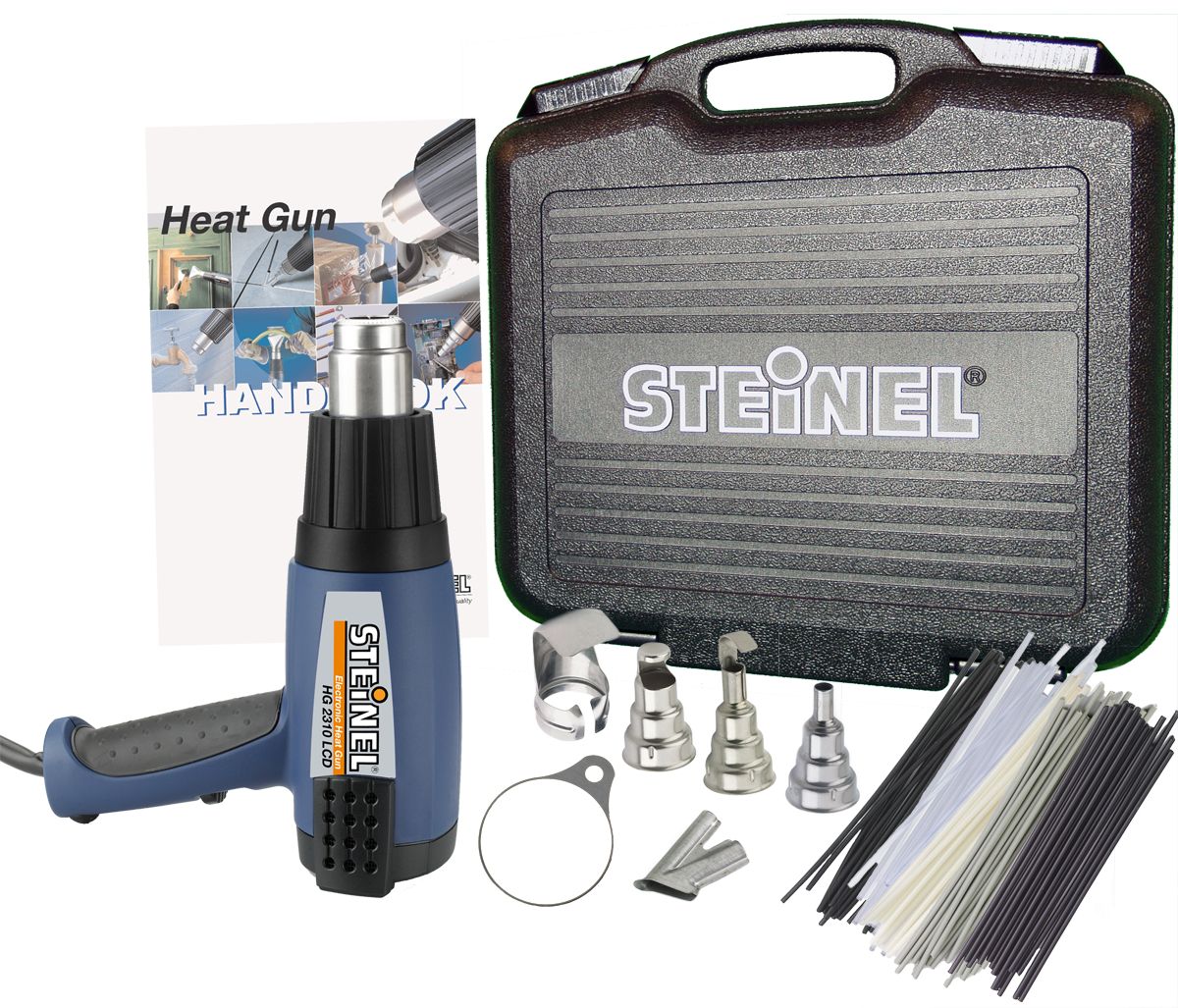 STEINELA Professional Heat Gun Multi-Purpose Kit with HG2310LCD Programmable IntelliTemp Heat Gun with LCD Display in Case